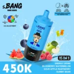 Bang Leader 450K Puffs Energy Drink Blueberry Watermelon Sour Apple Raspberry Gummy Bear Flavor