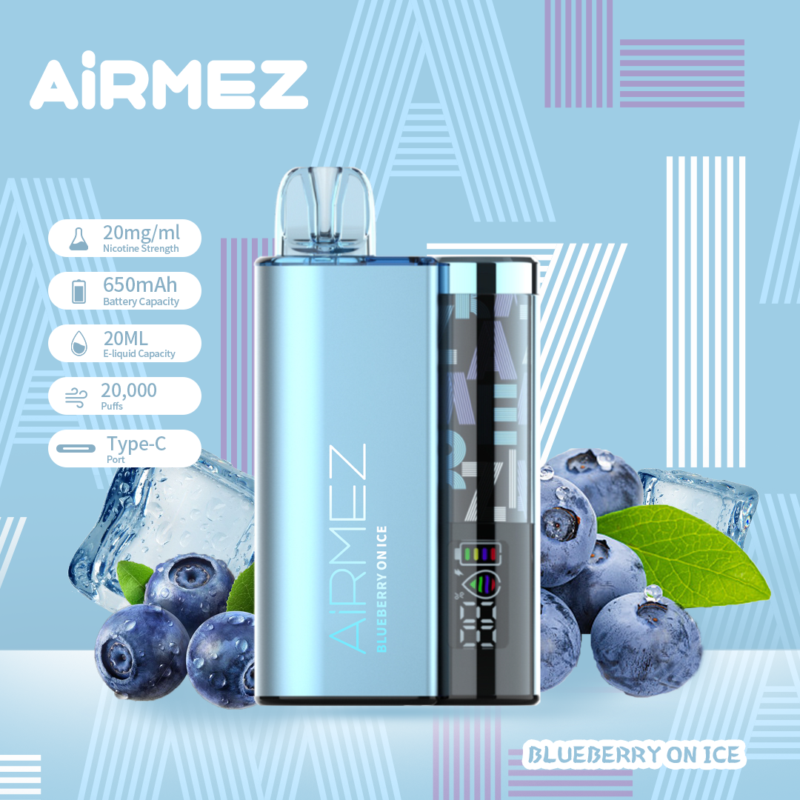 Airmez B20 20K Puffs Blueberry On Ice Flavor - Disposable Vape 100vaping