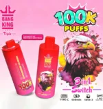 Bang King Triple 100K Puffs Watermelon Strawberry Ice Cream Triple Melon Flavor Disposable Vape - 100vaping