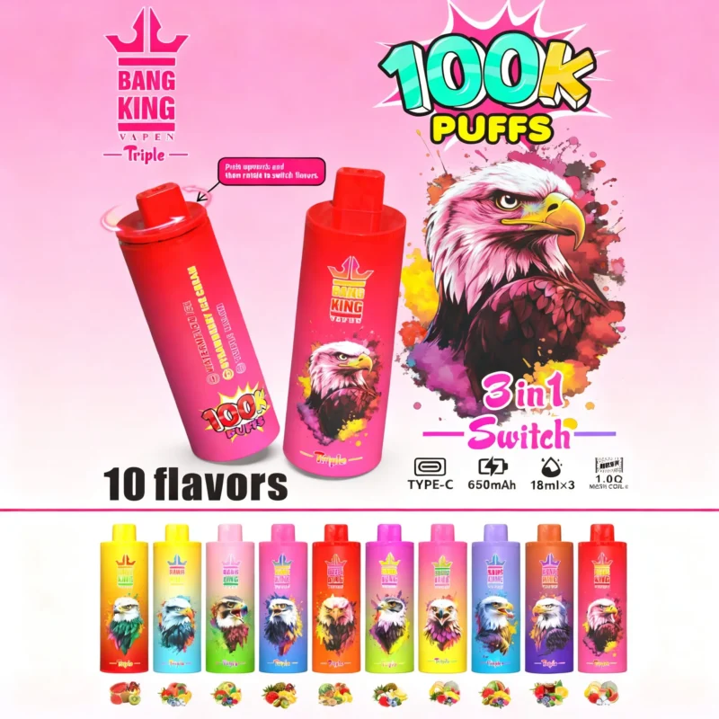 Bang King Triple 100K Puffs 3-in-1 Disposable Vape Main Image - 100vaping