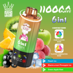Bang Leader 110K Puffs 6-in-1 Peach Ice Blackcurrant Pineapple Ice Green Apple Kiwi Flavor - 100vaping