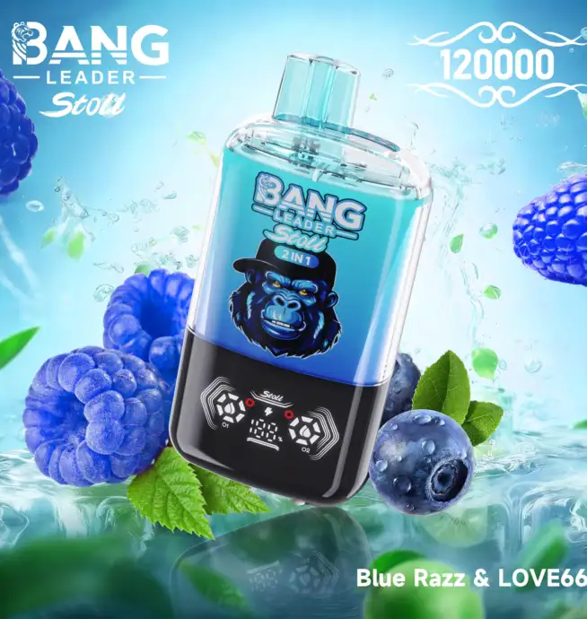 Bang Leader Stoll 120K Puffs Blue Razz Love 66 Flavor Disposable Vape - 100vaping