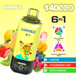 Airmez FOX 6 IN 1 140K Puffs Flavor 7 - Strawberry Ice, Pink Lemonade, Bingo Crush
