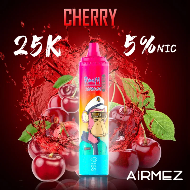 Airmez Tornado 25K Puffs Cherry Flavor - Disposable Vape 100vaping