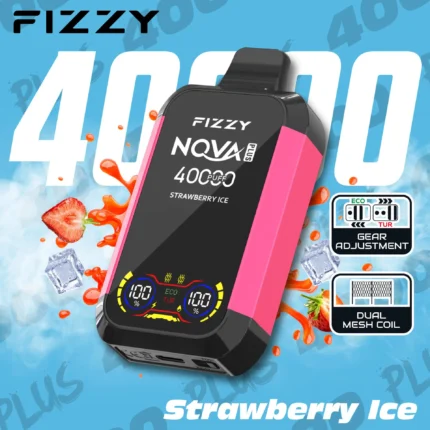 Fizzy Nova Plus 40000 40K Puffs Strawberry Ice Flavor Disposable Vape - 100vaping