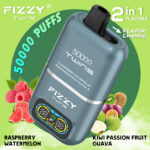 Fizzy Twins 50000 50K Puffs Raspberry Watermelon & Kiwi Passion Fruit Guava Flavor Disposable Vape - 100vaping