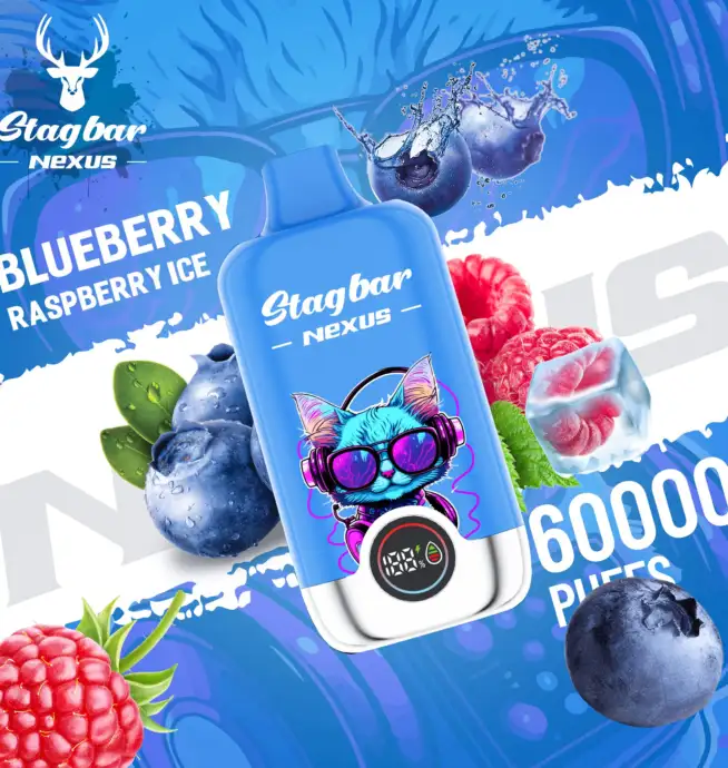 Stagbar Nexus 60K Puffs Blueberry Raspberry Ice Flavor Disposable Vape - 100vaping
