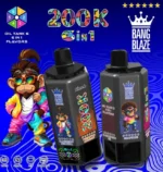 Bang Blaze 200K Puffs 6-in-1 Disposable Vape Rechargeable – Strawberry & Grape Ice