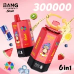 Bang Leader Stoll 300K Puffs 6-in-1 Disposable Vape Rechargeable – Red Bull & Watermelon Ice
