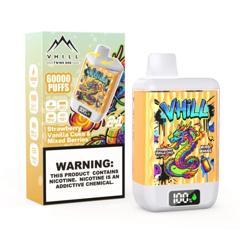 VHILL TWINS 60000 Puffs Strawberry Vanilla Coke Mixed Berries Disposable Vape